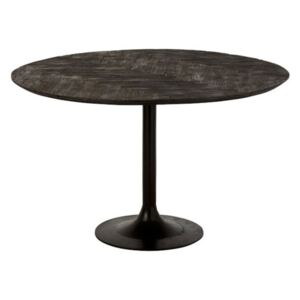Stôl čierny kovový drevený konzolový BLACK TO BASIC