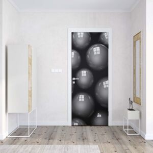 GLIX Fototapeta na dvere - 3D Grey Balls