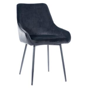 Jedálenská stolička DARK Velvet, 39x83x45, čierna