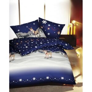Kaeppel Krásne vianočné obliečky Winterwonderland Blau Rozmer: 1x70x90 / 1x140x200 cm