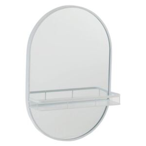 Zrkadlo biele kovové s poličkou závesné 2ks set MODERN LUXURY