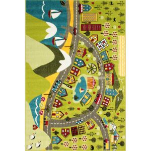 Detský kusový koberec Podhorské mestečko zelený, Velikosti 120x170cm