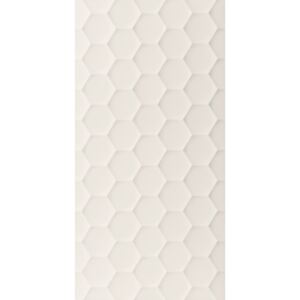 Obklad biely matný s 3d efektom 40x80cm 4D Hexagon White
