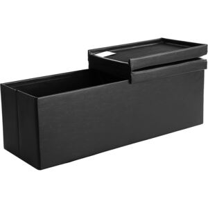 Skladací sedací box, otoman SONGMICS 120L, čierna, 110 x 38 x 38 cm