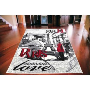 Kusový koberec PP mesto Paríž krémovočervený, Velikosti 120x170cm