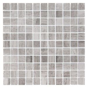 DUNIN - Woodstone GREY 25 Mramorové mozaiky DUNIN (30,5 x 30,5 cm / 1 ks)