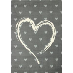 Kusový koberec PP Srdce sivý, Velikosti 120x170cm