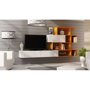 Cama Meble Obývacia stena VIGO 16 Farba: biela/oranžová