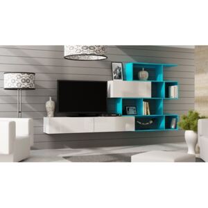 Cama Meble Obývacia stena VIGO 16 Farba: biela/modra