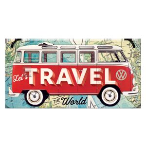 Nostalgic Art Závesná ceduľa: VW Bulli (Let's Travel The World) - 10x20 cm