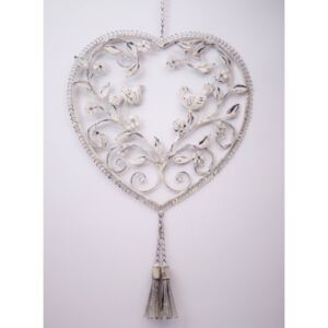 Závesné dekoratívne srdce Doves, 40 cm