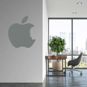 GLIX Apple Jobs - samolepka na stenu Šedá 60x50 cm