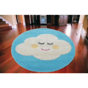 Detský kusový koberec Mráčik modrý kruh, Velikosti 133x133cm