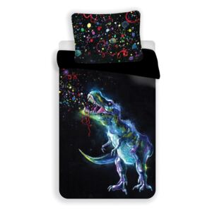 Jerry Fabrics Bavlnené obliečky Dinosaur Black, 140 x 200 cm, 70 x 90 cm