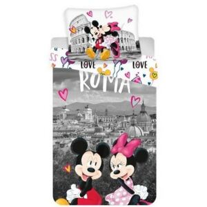 Jerry Fabrics Bavlnené obliečky Mickey and Minnie in Rome, 140 x 200 cm, 70 x 90 cm