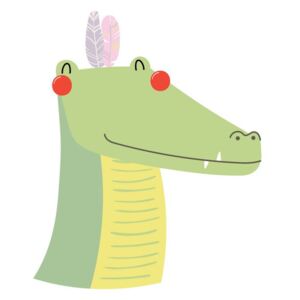 Obraz roztomilý krokodíl s pierkami