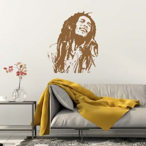 GLIX Bob Marley - nálepka na stenu Hnedá 75 x 90 cm