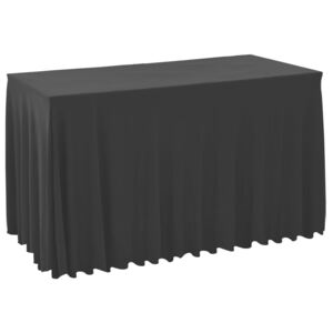 Naťahovacie obrusy na stôl so závesom 2 ks čierne 120x60,5x74 cm