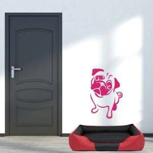 GLIX Mopslík - nálepka na stenu Růžová 35 x 55 cm