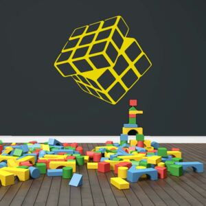 GLIX Rubikova kocka - samolepka na stenu Žltá 30 x 28 cm