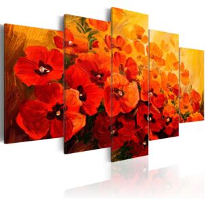 Obraz na plátne Bimago - Land of Poppies 100x50 cm