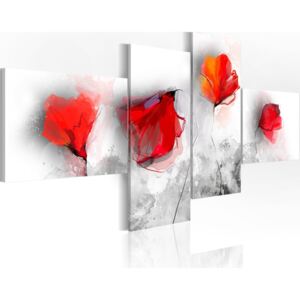 Obraz na plátne Bimago - Sentimental poppies 100x45 cm
