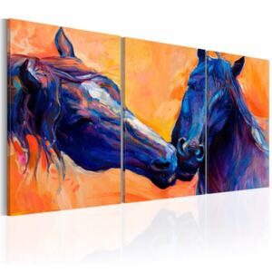 Obraz na plátne Bimago - Blue Horses 120x60 cm