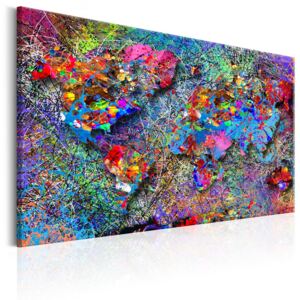 Obraz na plátne Bimago - Map: Jackson Pollock inspiration 60x40 cm