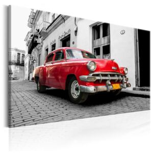 Obraz na plátne Bimago - Cuban Classic Car (Red) 90x60 cm