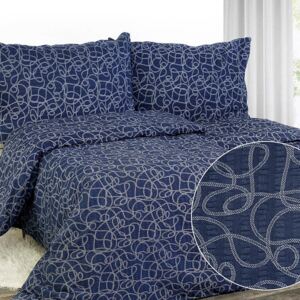 Goldea krepové posteľné obliečky - vzor 931 námornícka laná na tmavo modrom 140 x 200 a 70 x 90 cm