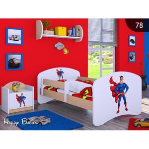 Detská posteľ bez šuplíku 160x80cm SUPERMAN - svetlá hruška