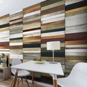 Tapeta - Rainbow-colored wood tones role 50x1000 cm