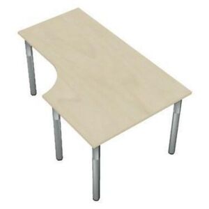 Ergo kancelársky stôl Set line, 160 x 100 x 75 cm, pravé vyhotovenie, javor jersey