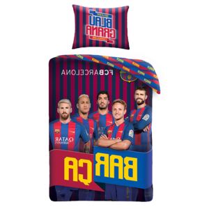 Setino Chlapčenské bavlnené obliečky FC Barcelona - bordová 140x200, 70x90