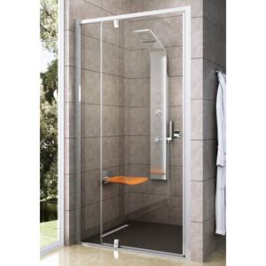 Sprchové dvere Ravak Pivot jednokrídlové 120 cm, sklo číre, biely profil PDOP2120T0