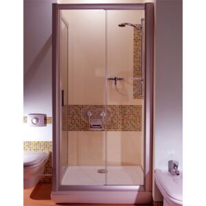 Sprchové dvere Ravak Rapier jednokrídlové 120 cm, sklo číre, satin profil NRDP2120PTS