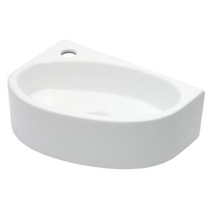 Rohové umývadielko Glacera Bigio 42x29,5 cm, otvor pre batériu vľavo BG4229L