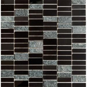 Premium Mosaic Stone Nerez.moz.čierna 4,8/1,5-set 29,8/30,4cm MOS4815BK