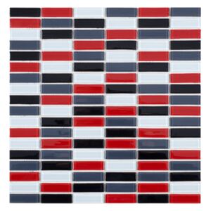 Premium Mosaic Mozaika MIX červeno-černo-šedá 1,5/4,8 MOS4815MIX3
