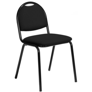 Jedálenská stolička Warren, čierna koženka / čierna