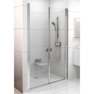 Sprchové dvere Ravak Chrome dvojkrídlové 100 cm, sklo číre, biely profil CSDL2100T0