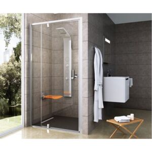 Sprchové dvere Ravak Pivot jednokrídlové 110 cm, sklo číre, biely profil PDOP2110T0