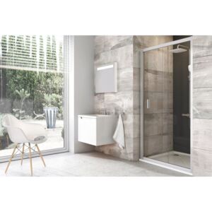 Sprchové dvere Ravak Blix posuvné 120 cm, sklo číre, satin profil BLDP2120TS