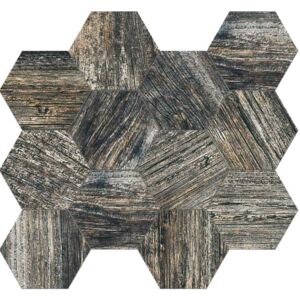 Mozaika Fineza Timber Design pepper hexagon 31,5x36,5 cm, mat, rektifikovaná TIMDEMOSESPE