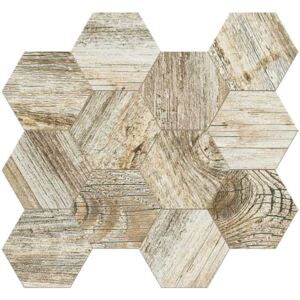 Mozaika Fineza Timber Design moonlight hexagon 31,5x36,5 cm, mat, rektifikovaná TIMDEMOSESML