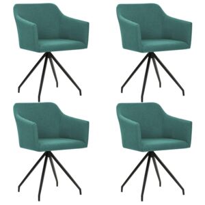 Jedálenské stoličky 4 ks otočné zelené látkové
