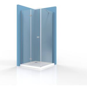 Sprchové dvere Siko SK skladací 90 cm, sklo číre, chróm profil, univerzálny SIKOSK90STENASK80