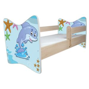 Detská posteľ DELUXE - MODRÝ DELFÍN - 140x70 cm + matrac ZADARMO!
