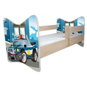 MAXMAX Detská posteľ DELUXE - POLICEJNÍ AUTO - 138x64 cm