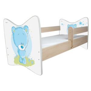Detská posteľ DELUXE - MODRÝ MACKO 140x70 cm + matrac ZADARMO!
